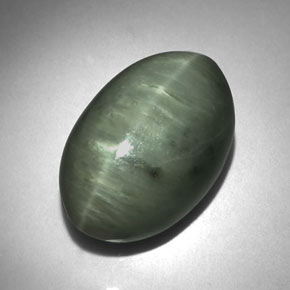 Quarzo Occhio di Gatto Verde naturale da 9.28 ct, Taglio ovale, Opaco
