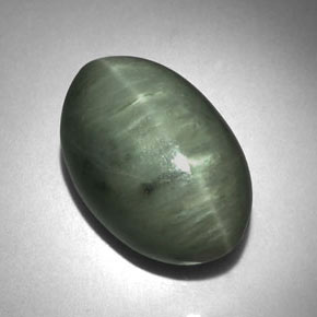 Quarzo Occhio di Gatto Verde naturale da 9.28 ct, Taglio ovale, Opaco