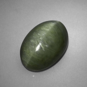 Quarzo occhio di gatto verde naturale da 5,72 ct, taglio ovale, opaco