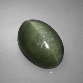Quarzo occhio di gatto verde naturale da 5,72 ct, taglio ovale, opaco