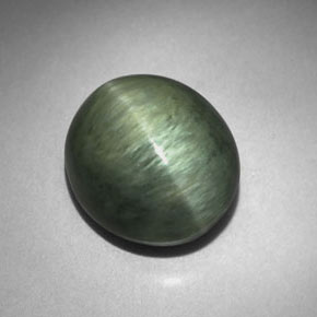 Quarzo Occhio di Gatto Verde naturale da 7.00 ct, Taglio ovale, Opaco