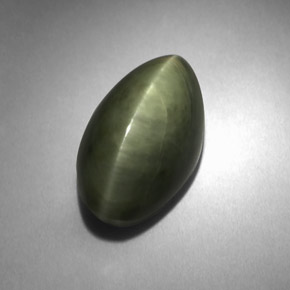 Quarzo occhio di gatto verde naturale da 6,18 ct, taglio marquise, opaco