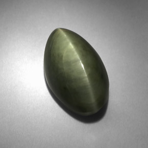 Quarzo occhio di gatto verde naturale da 6,18 ct, taglio marquise, opaco