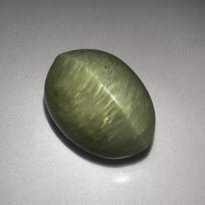 Quarzo Occhio di Gatto Verde naturale da 5.77 ct, Taglio ovale, Opaco