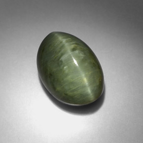 Quarzo occhio di gatto verde naturale da 5,08 ct, taglio ovale, opaco