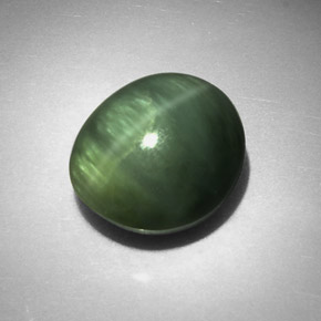 Quarzo Occhio di Gatto Verde naturale da 6.84 ct, Taglio ovale, Opaco