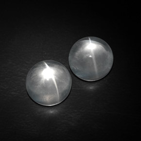 Quartz cat's eye naturale bianco da  ct, taglio rotondo, trasparente