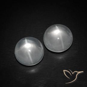 8.87ctw Naturale Bianco Quarzo Occhio di Gatto, Rotondo, Trasparente