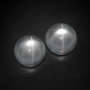Quartz cat's eye naturale bianco da  ct, taglio rotondo, trasparente
