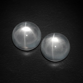 Quartz cat's eye naturale bianco da  ct, taglio rotondo, trasparente