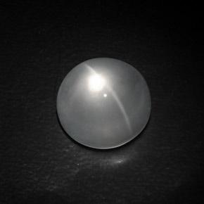 Quartz cat's eye naturale bianco da 10,71 ct, taglio rotondo, trasparente