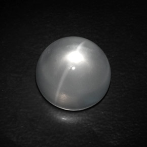 Quartz cat's eye naturale bianco da 10,84 ct, taglio rotondo, trasparente
