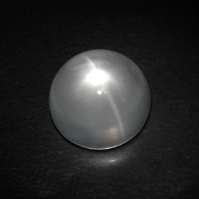 Quartz cat's eye naturale bianco da 10,84 ct, taglio rotondo, trasparente