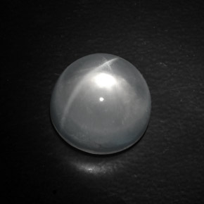 Quartz cat's eye naturale bianco da 10,40 ct, taglio rotondo, trasparente