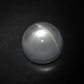 Quartz cat's eye naturale bianco da 10,40 ct, taglio rotondo, trasparente