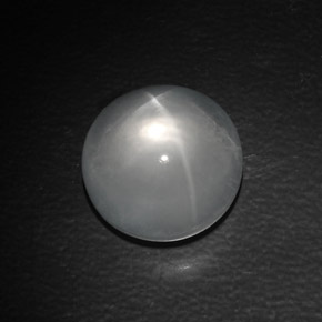 Quartz cat's eye naturale bianco da 10,22 ct, taglio rotondo, trasparente