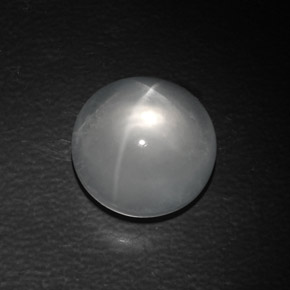 Quartz cat's eye naturale bianco da 10,22 ct, taglio rotondo, trasparente