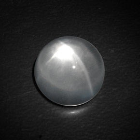 Quartz cat's eye naturale bianco da 10,00 ct, taglio rotondo, trasparente