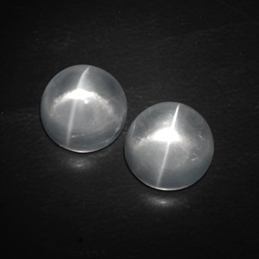 Quartz cat's eye naturale bianco da  ct, taglio rotondo, trasparente