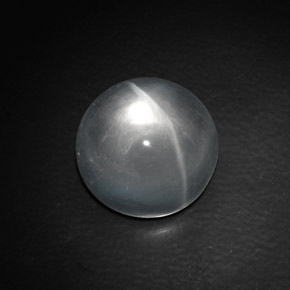 Quartz cat's eye naturale bianco da 9,06 ct, taglio rotondo, trasparente