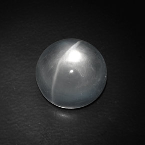 Quartz cat's eye naturale bianco da 9,06 ct, taglio rotondo, trasparente
