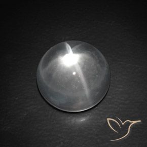 9.45ct Naturale Bianco trasparente Quarzo effetto occhio di gatto, Rotondo, Trasparente, Photo A