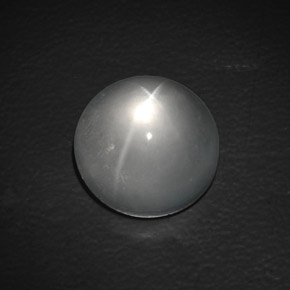 Quartz cat's eye naturale bianco da 9,90 ct, taglio rotondo, trasparente