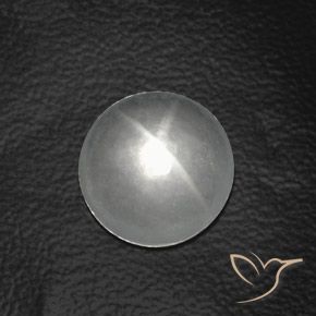 7.46ct Naturale Bianco Quarzo effetto occhio di gatto, Rotondo, Trasparente