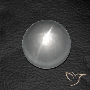 7.61ct Naturale Bianco Quarzo effetto occhio di gatto, Rotondo, Trasparente