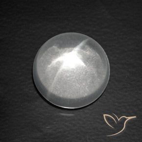 Quarzo Occhio di Gatto Bianco trasparente naturale da 7.63 ct, Rotondo, Trasparente