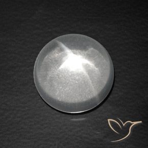 Quarzo Occhio di Gatto Bianco trasparente naturale da 7.63 ct, Rotondo, Trasparente