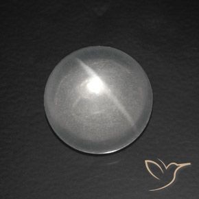 7.56ct Naturale Bianco Quarzo effetto occhio di gatto, Rotondo, Trasparente