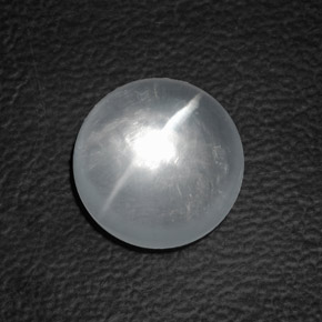 Quartz cat's eye naturale bianco da 8,82 ct, taglio rotondo, trasparente