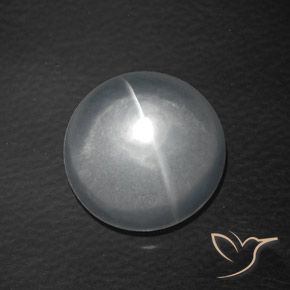 8.14ct Naturale Bianco Quarzo effetto occhio di gatto, Rotondo, Trasparente