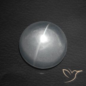 Quarzo Occhio di Gatto Bianco naturale da 8.14 ct, Rotondo, Trasparente