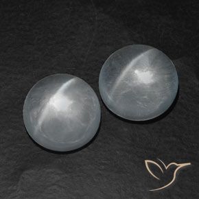 Gemme di Quarzo Occhio di Gatto Bianco trasparente naturale da 12.80 ct, Rotondo, Trasparente