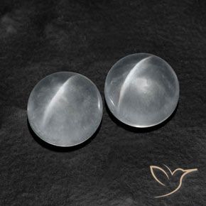 Gemme di Quarzo Occhio di Gatto Bianco trasparente naturale da 9.91 ct, Rotondo, Trasparente