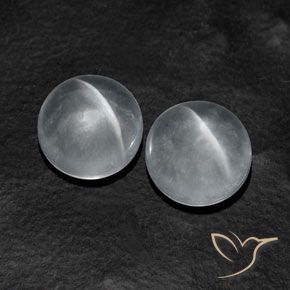 Gemme di Quarzo Occhio di Gatto Bianco trasparente naturale da 9.91 ct, Rotondo, Trasparente