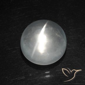8.36ct Naturale Bianco Quarzo effetto occhio di gatto, Rotondo, Trasparente