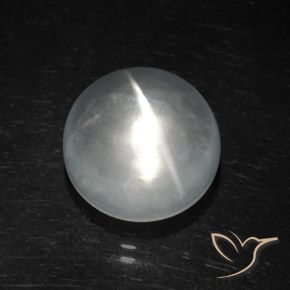 Quarzo Occhio di Gatto Bianco naturale da 8.36 ct, Rotondo, Trasparente