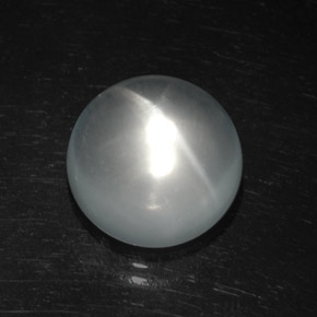 Quarzo occhio di gatto naturale bianco da 8,59 ct, taglio rotondo, trasparente