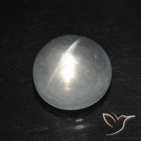 8.11ct Naturale Bianco Quarzo effetto occhio di gatto, Rotondo, Trasparente