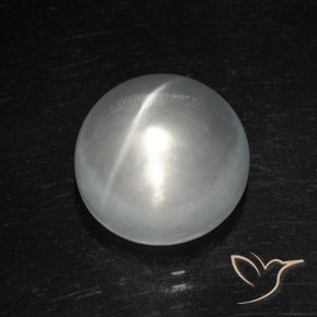 8.93ct Naturale Bianco Quarzo effetto occhio di gatto, Rotondo, Trasparente