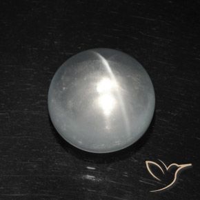 Quarzo Occhio di Gatto Bianco naturale da 8.09 ct, Rotondo, Trasparente