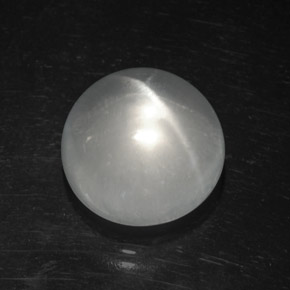 Quarzo Occhio di Gatto Bianco naturale da 8.86 ct, Taglio rotondo, Trasparente
