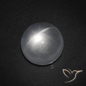Quarzo Occhio di Gatto Bianco trasparente naturale da 7.50 ct, Rotondo, Trasparente