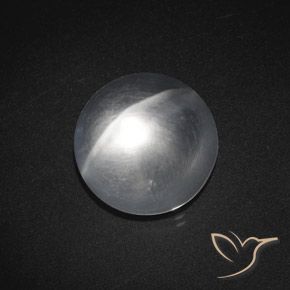 Quarzo Occhio di Gatto Bianco trasparente naturale da 7.59 ct, Rotondo, Trasparente