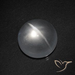 Quarzo Occhio di Gatto Bianco trasparente naturale da 8.13 ct, Rotondo, Trasparente