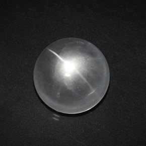 Quarzo Occhio di Gatto Bianco trasparente naturale da 8.87 ct, Taglio rotondo, Trasparente