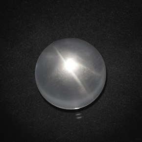 Quarzo occhio di gatto bianco naturale da 8,83 ct, taglio rotondo, trasparente